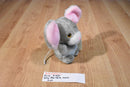 Russ Vintage Gray and Pink Mouse Plush with Adoption Card