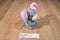 Russ Vintage Gray and Pink Mouse Plush with Adoption Card
