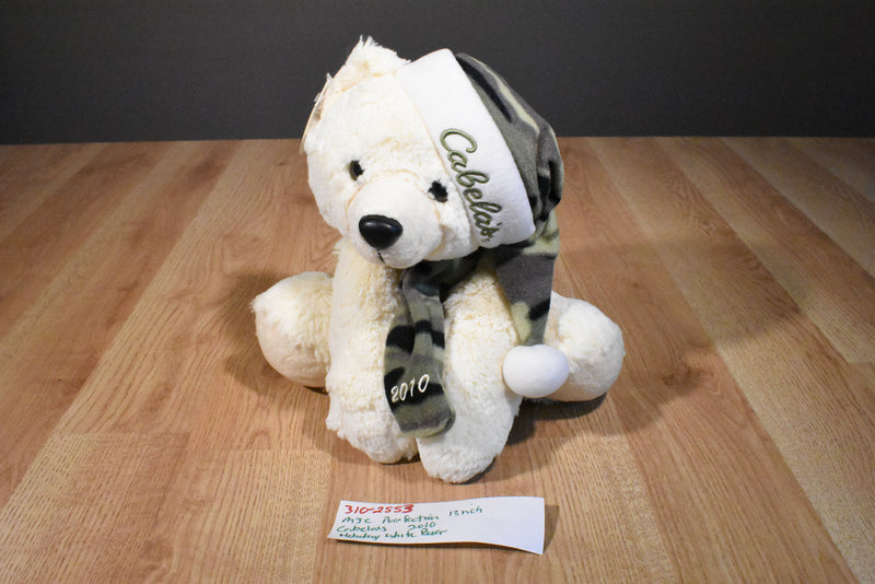 MJC Purr-fection Cabela's Beige Holiday Bear 2010 Beanbag Plush