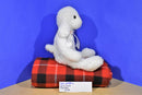 White Lamb With Pink Bow Beanbag Plush