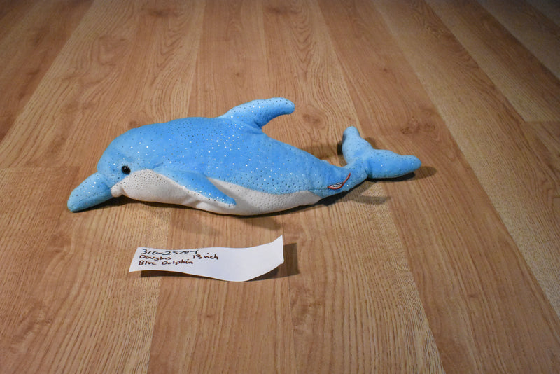 Douglas Benny the Blue and White Sparkly Dolphin Plush