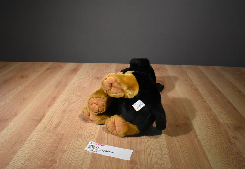 Kelly Toy Rottweiler Plush with Blue Bandana