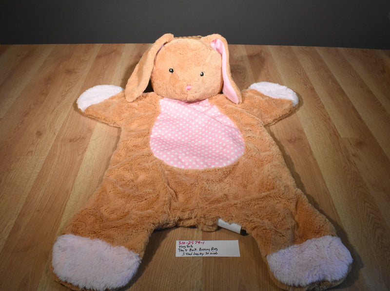 Hugfun Tan and Pink Polka-Dot Bunny Rabbit Blanket Rug Plush