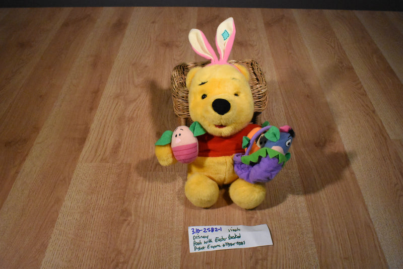 Mattel Disney Winnie the Pooh Plush with Easter Basket 1999 Plush