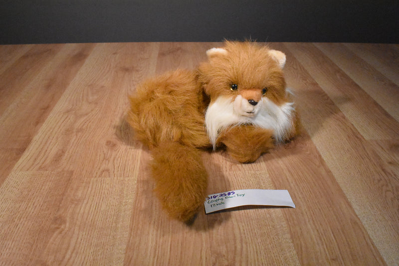 Red Fox Laying Down Plush with Yellow Eyes