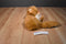 Red Fox Laying Down Plush with Yellow Eyes