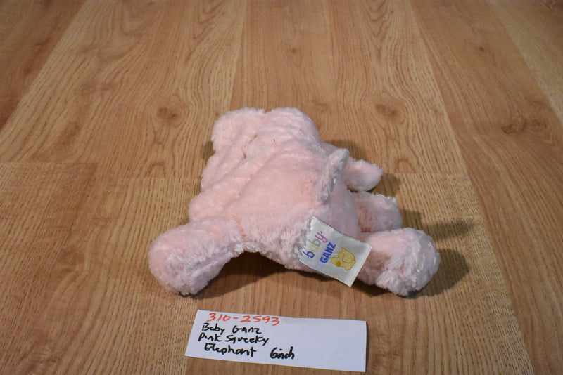 Baby Ganz Pink and White Squeaking Elephant Plush