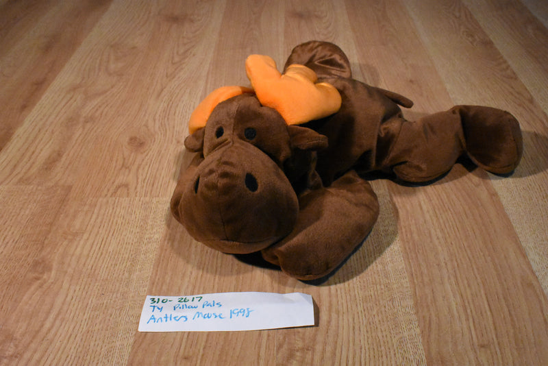 Ty Pillow Pals Antlers the Brown Moose 1998 Plush