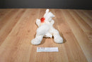 ATICO White and Red Unicorn Beanbag Plush