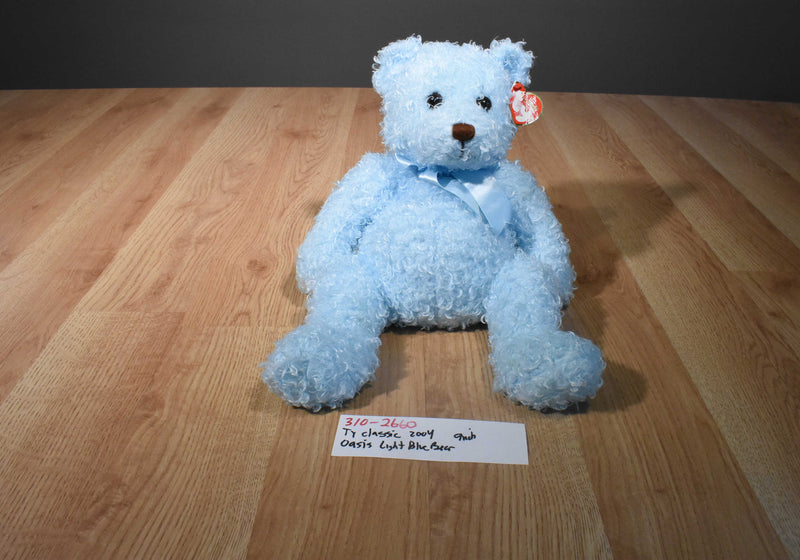 Ty Classic Oasis Light Blue Teddy Bear 2004 Beanbag Plush