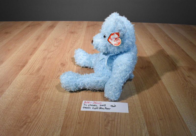 Ty Classic Oasis Light Blue Teddy Bear 2004 Beanbag Plush