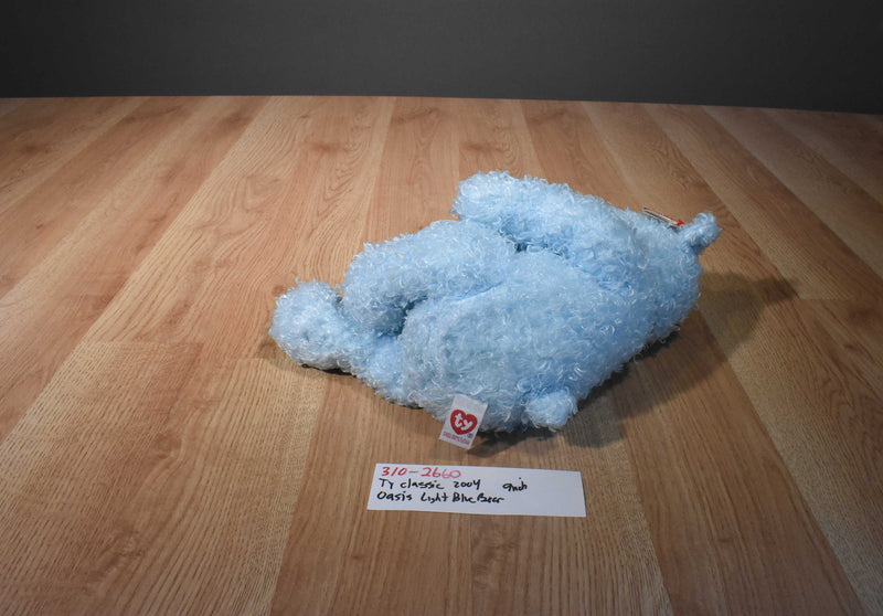 Ty Classic Oasis Light Blue Teddy Bear 2004 Beanbag Plush