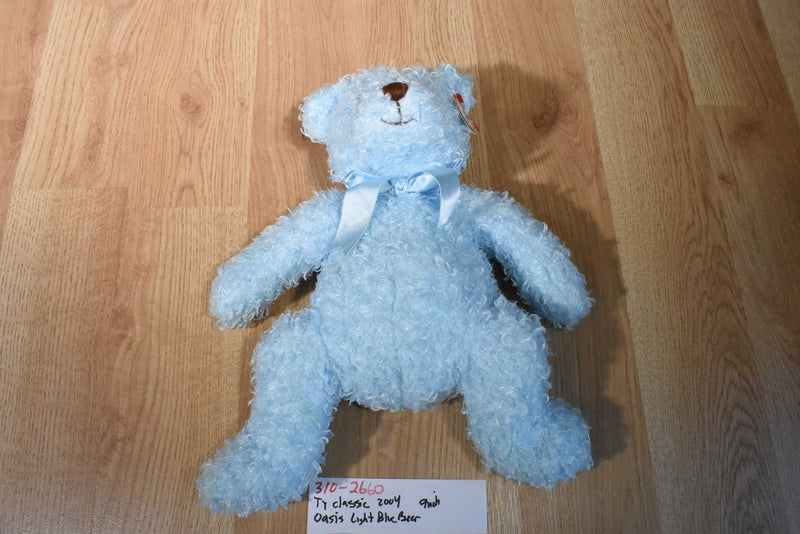 Ty Classic Oasis Light Blue Teddy Bear 2004 Beanbag Plush