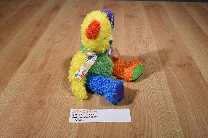 Circus Circus Rainbow Teddy Bear Beanbag Plush