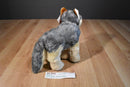 Aurora Wily the Gray and Beige Timber Wolf Beanbag Plush