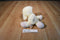 Aurora Dreamy Eyes Beige and Pink Lamb Beanbag Plush