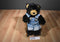 The Bear Factory Black Bear in Blue Denim Overalls 2001 Plush