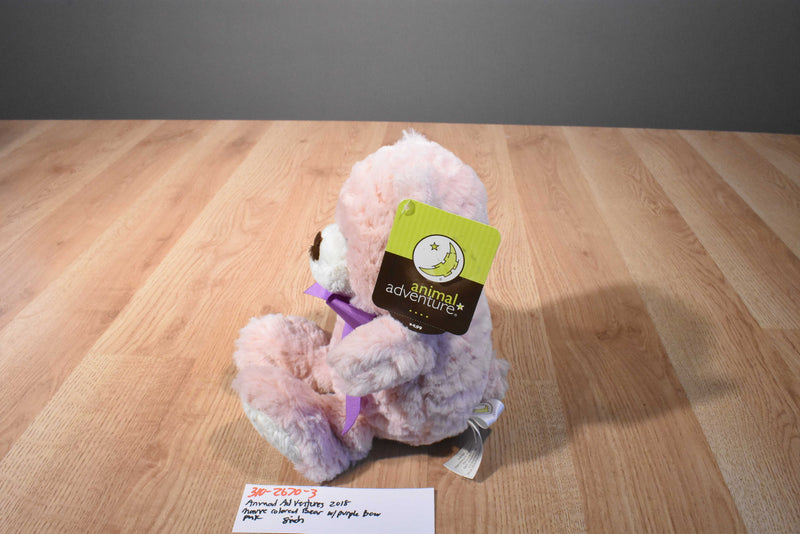 Animal Adventure Mauve/Pink Teddy Bear 2018 Plush With Purple Bow