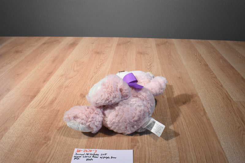 Animal Adventure Mauve/Pink Teddy Bear 2018 Plush With Purple Bow