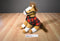 Hugfun Tan, White and Brown Horse Plush With Red Plaid Blanket