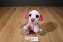 Russ Lil Peppers Porsha the White and Pink Puppy Dog Beanbag Plush
