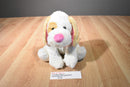 CS International White and Brown Dog Plush with Pink Nose