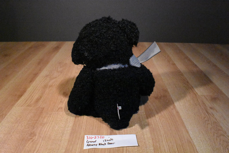 Gund Newsy the Black Teddy Bear with White Nose Plush