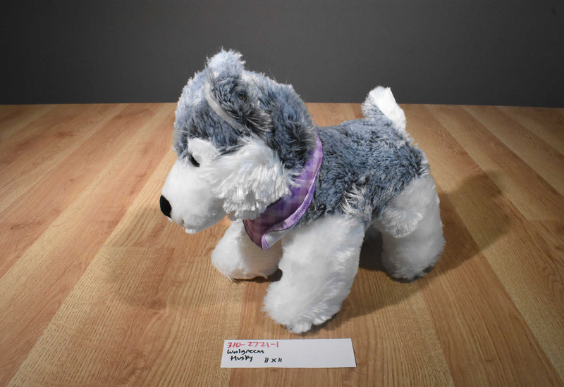 Walgreens Grey and White Husky Plush