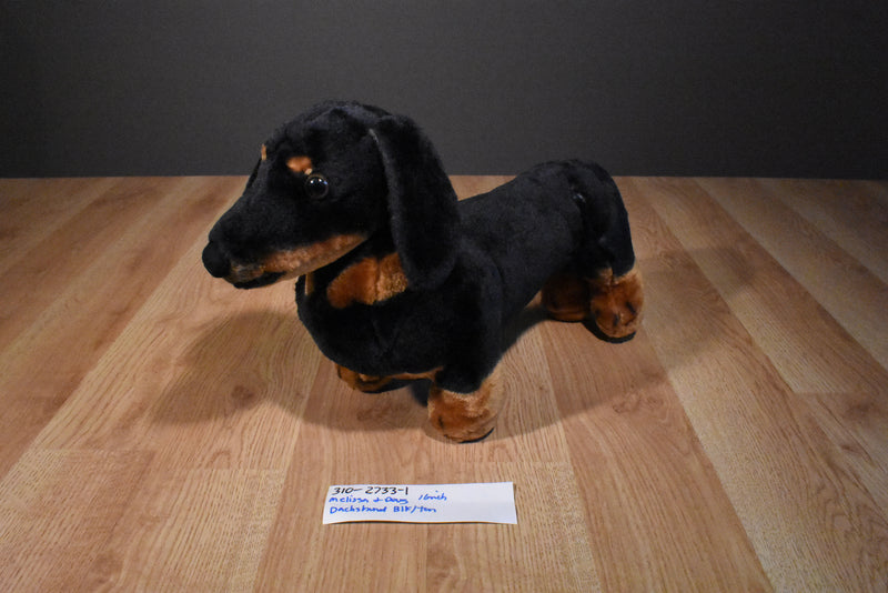 Melissa & Doug Dachshund Black Tan Smooth Coat Plush