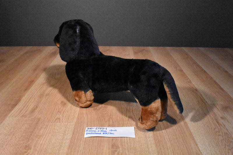 Melissa & Doug Dachshund Black Tan Smooth Coat Plush
