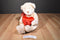 Gund Beige Bear Beanbag Plush with a Red Heart with a Pocket #45810