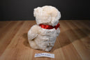 Gund Beige Bear Beanbag Plush with a Red Heart with a Pocket