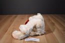 Gund Beige Bear Beanbag Plush with a Red Heart with a Pocket