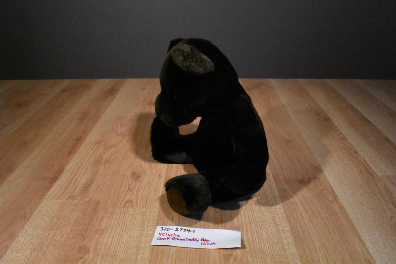 Velvete by Greek Dark Brown Teddy Bear Beanbag Plush