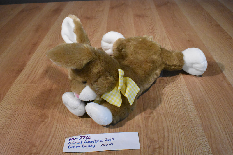Animal Adventure Bunny Rabbit 2010 Beanbag Plush with a Yellow Bow