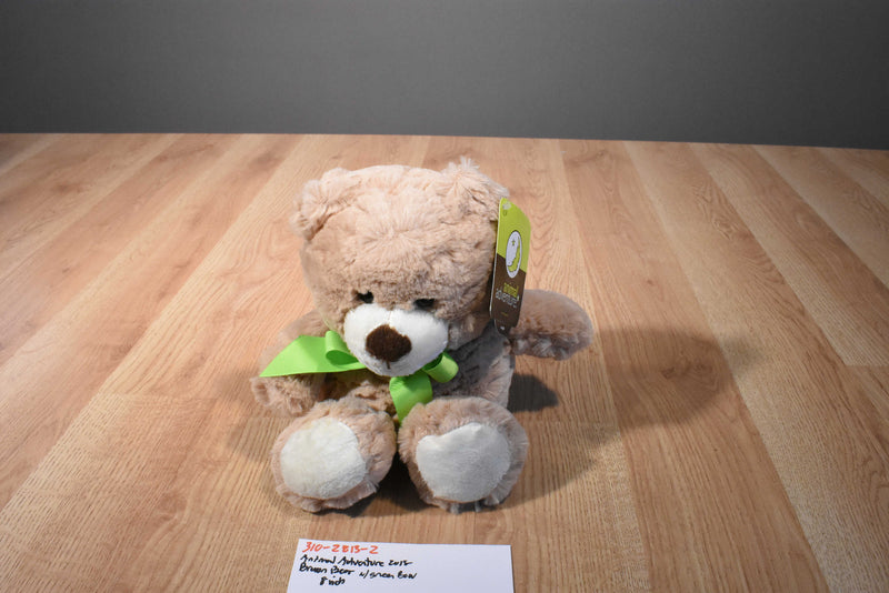 Animal Adventure Tan and White Teddy Bear 2018 Plush With Green Bow
