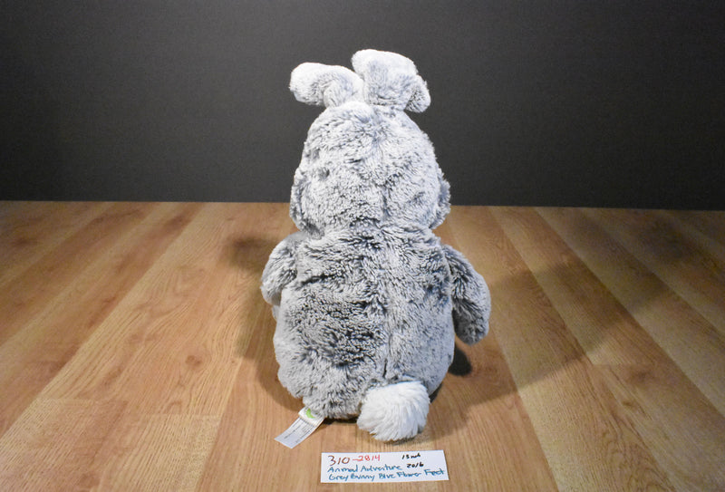 Animal Adventure Gray Bunny 2016 Plush with Blue Flower Ears and Feet