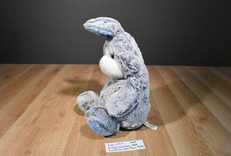 Animal Adventure Gray Bunny 2016 Plush with Blue Flower Ears and Feet