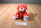 Ty Pluffies Dreamly Red Bear With White Hearts 2011 Beanbag Plush