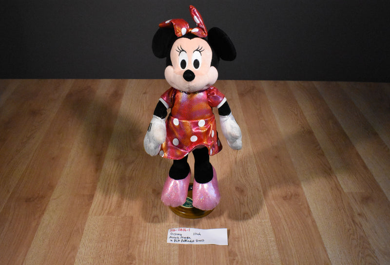 Ty Sparkle Disney Minnie Mouse Pink Polka-dot Dress 2013 Beanbag Plush