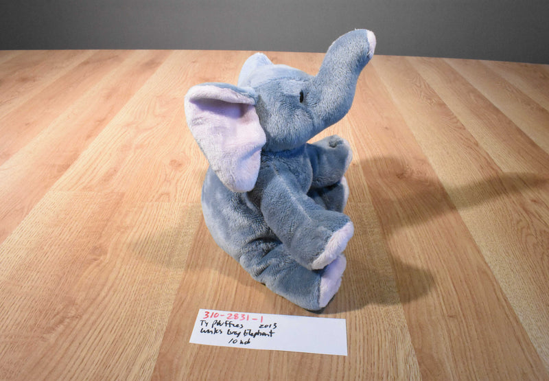 Ty Pluffies Winks Grey and Pink Elephant 2013 Beanbag Plush