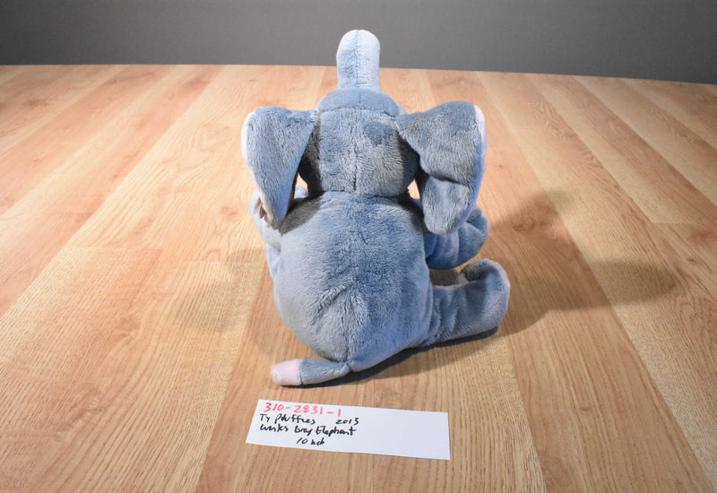 Ty Pluffies Winks Grey and Pink Elephant 2013 Beanbag Plush