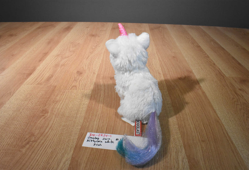 Douglas White Kittycorn With Rainbow Tail Plush