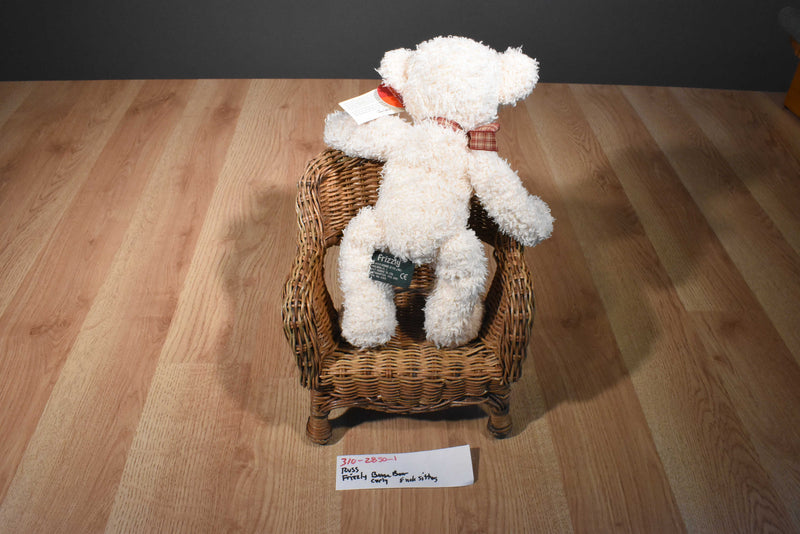 Russ Frizzly Beige Curly Bear Beanbag Plush