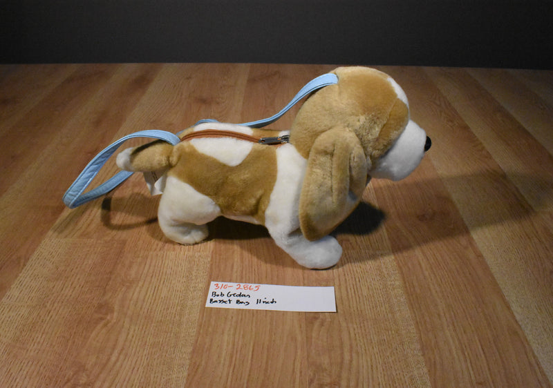 Bob Gedan Tan and White Basset Hound Dog Bag Purse Plush
