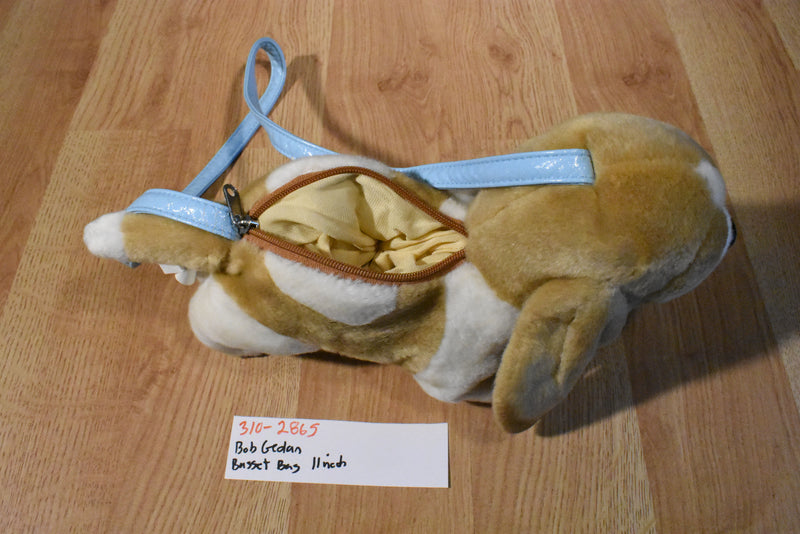 Bob Gedan Tan and White Basset Hound Dog Bag Purse Plush
