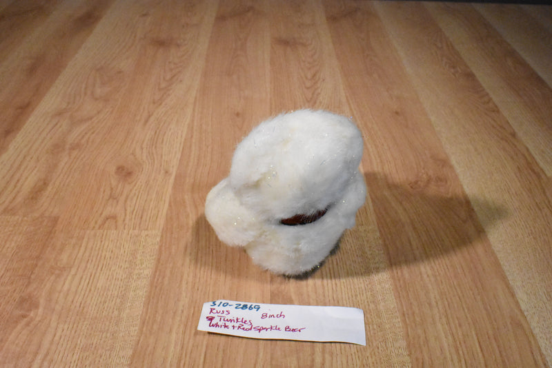 Russ Twinkles White and Red Sparkle Teddy Bear Beanbag Plush