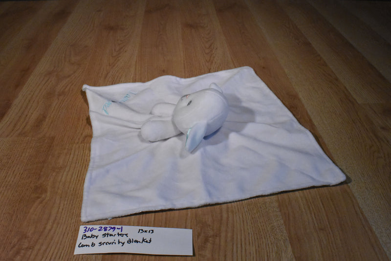 Baby Starters White and Green Lamb I Am Loved Security Blanket