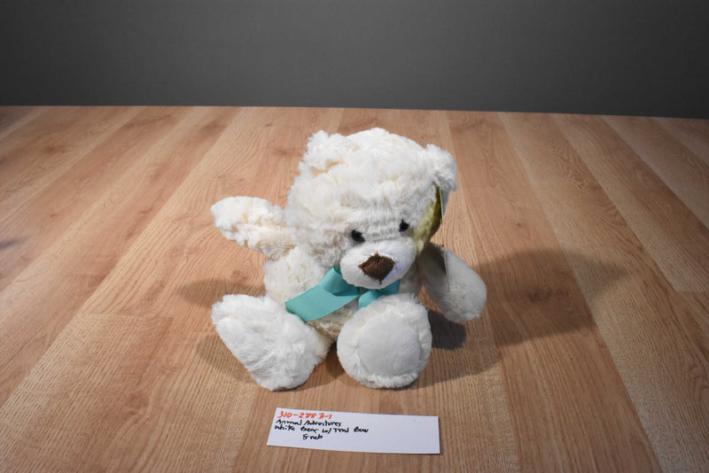 Animal Adventure Beige and White Teddy Bear 2018 Plush With Teal Bow
