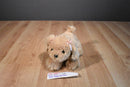Toby NYC Beige Dog Beanbag Plush with Pink Bows